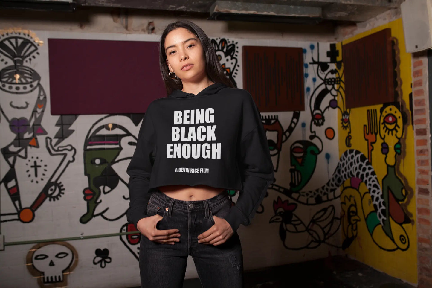 Being Black Enough Crop Hoodie